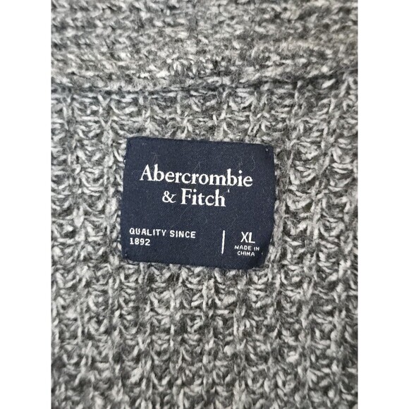 Abercrombie & Fitch Men’s XL Gray Heather Sweater Cardigan Grandpa Button Front - Picture 7 of 9